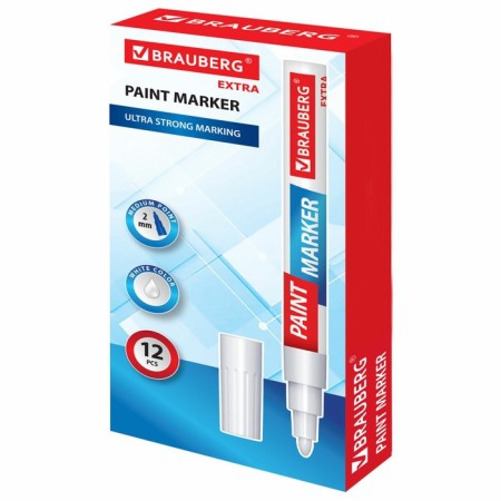 Markker-color (lacquer) 2.0 Brauberg Extra, reinforced nitro-base, alum, white 151967-12