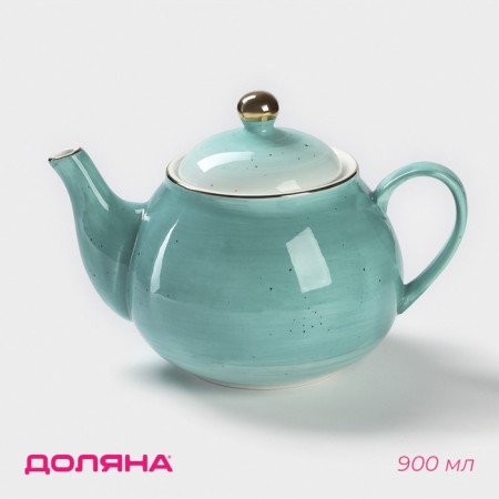Teapot Porcelain Hot Dolyana Milky Way, 900 ml, turquoise color