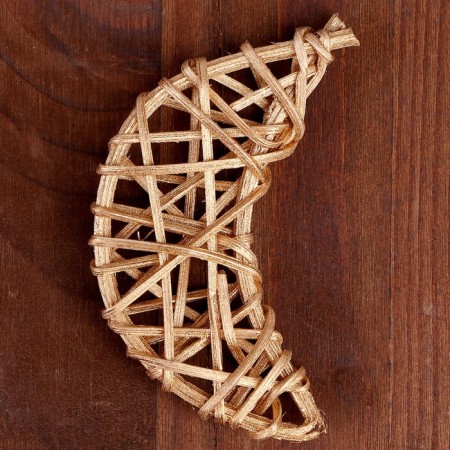 Decor for creativity from the vine "Month" set of 3 pcs., Size 1 pc. - 7 × 3.5 cm, color gold-2