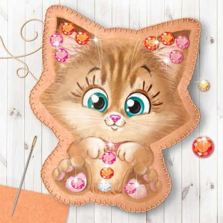 Игрушка из фетра с термонаклейкой, набор для создания «Котёнок»-1