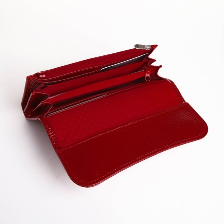 Women's wallet on magnets, red color-4
