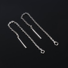 Fundamentals for Puset 60 × 0.8 mm, broach with a chain, silver color (pair)