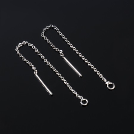 Fundamentals for Puset 60 × 0.8 mm, broach with a chain, silver color (pair)