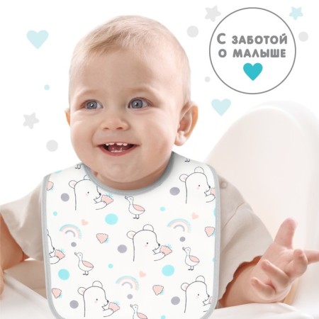 Bibs laid Children's baby, 17x20 cm color mix (packing 3 pcs)-2