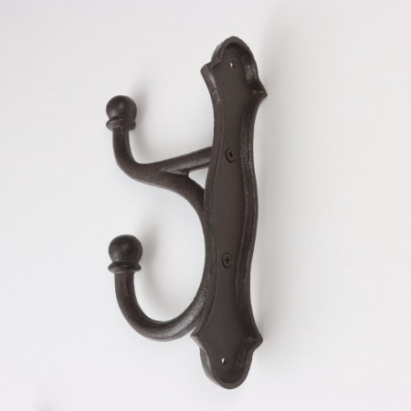 Decorative cast iron hook "Ball tip" 15x7x27.6 cm-5