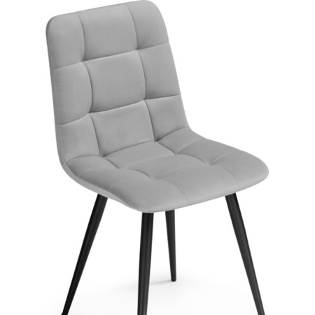 Stool on a metal frame chilli metal/velor, black/light gray 43.5x50x87.5 cm-4