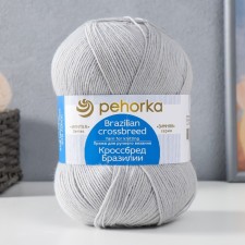 Пряжа "Кроссбред Бразилии" 50%меринос.шерсть, 50% акрил 500м/100гр (08-Св.Серый)