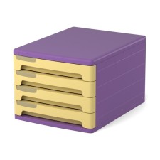 Boxing universal Erichkrause Iris, 4 compartments, plastic, purple with yellow boxes