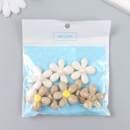 Busina for creativity plastic "Chamomile" Gloss Mix 1.2x3x3 cm-3