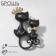 Brooch "cats" Prince and princess, black color in gold