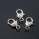 Castle-Karabin "heart" is smooth, (set of 3 pcs.), 14 × 26 mm, color silver