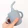 Drunker with a pipe Children's silicone "Try AGAIN", 200 ml., With handles, color gray color