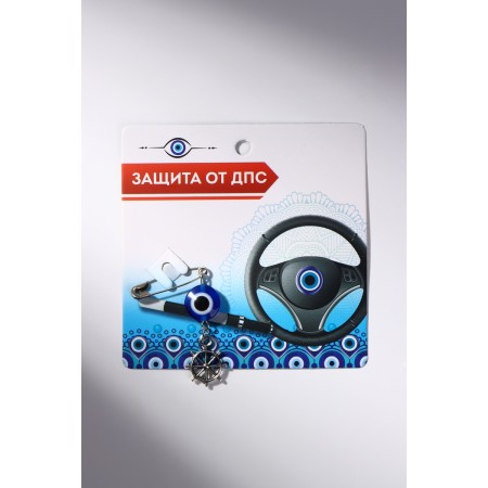 Pin-shaped pins “Protection on the road”, helm, 2.2 cm, white-blue color in silver-4