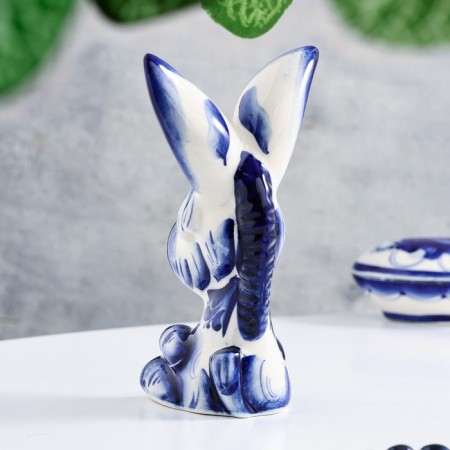 Souvenir "donkey", large, 13 cm, gzhel-1