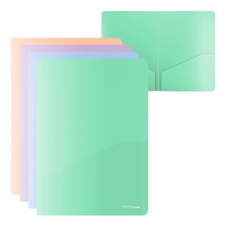 A4, 180 μm, Erichkrause "Matt Pastel Bloom", with 2 pockets, opaque, with embossing "sand", mix