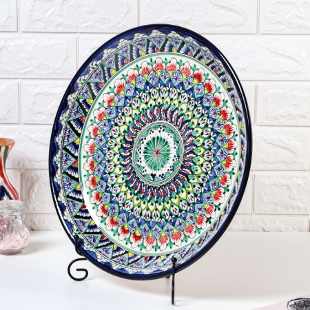 Largan Rishtan ceramics "Patterns", 36 cm, blue-2