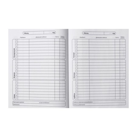 Universal diary for grades 1-11 Horizon, hard cover, selective UV-fluid, matte lamination, cheat sheet, 48 sheets-4