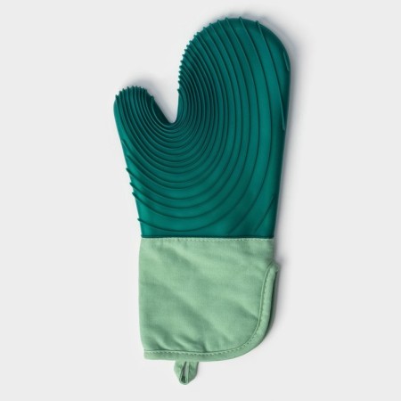 Mitten for hot with the cuff "Profi" silicone, 34 × 17.5 × 2cm, green color-3