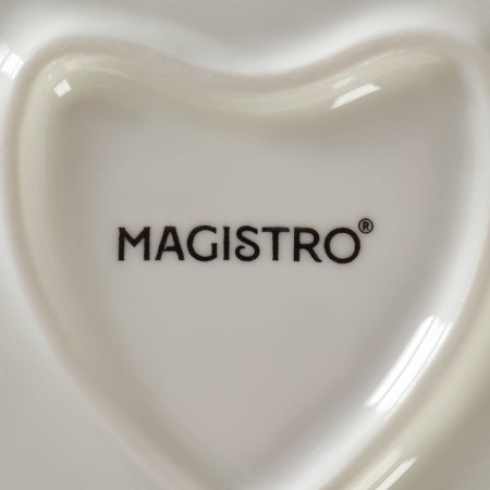 Porcelain plate Magistro "Heart", D = 25 cm, white color-4