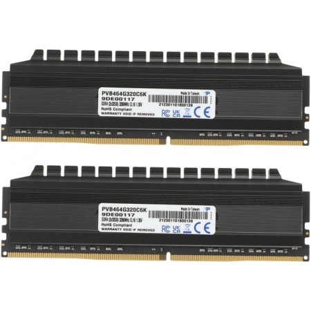Memory DDR4 2x32GB 3200MHz Patriot PVB464G320C6K Viper 4 Blackout RTL Gaming PC4-25600 CL16 100449-2