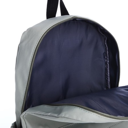 School backpack from textiles on a zipper, 3 pockets, green color-5