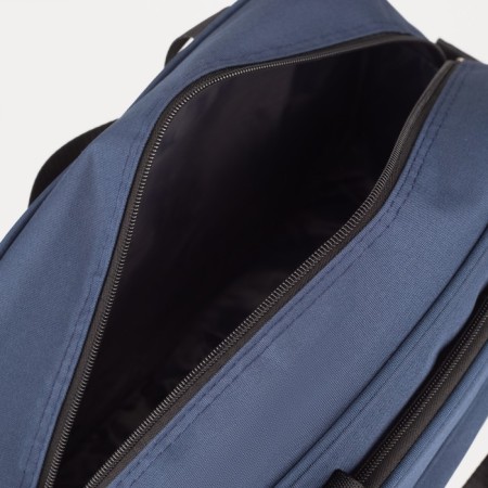 Road bag on lightning, 2 outer pockets, a suitcase holder, a long belt, the color is blue-2