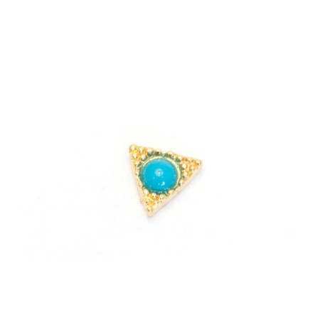 Metal fittings TNL “Triangle with turquoise”, 4 pcs