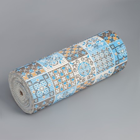 Bathroom rug "Transfiguration", width 65 cm, roll 15 m, orange-blue color-3