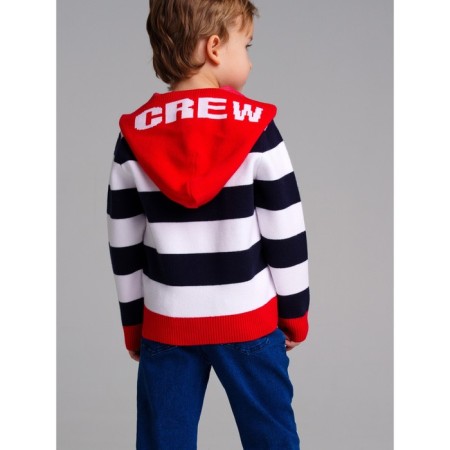 Cardigan striped with a hood for a boy PlayTode, height 110 cm-5