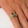 Ring "Japan" luminous, dragon, blue in black gold, dimensionless