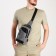 Male sling bag from textiles, with USB, gray color