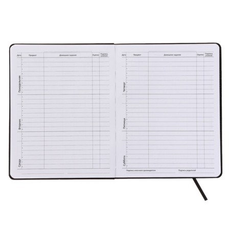 Universal diary for grade 1-11 I Think Too Much, integral cover, artificial leather, silkography, liesse, 80 g/m2-3