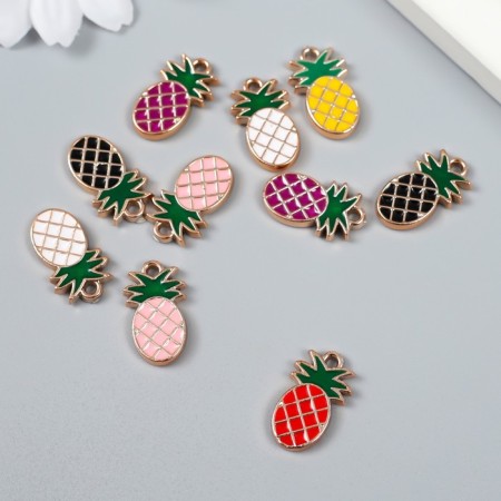 Decor for creativity plastic for metal "Pineapp" mix set 10 pcs 1.3x2.1 cm-1