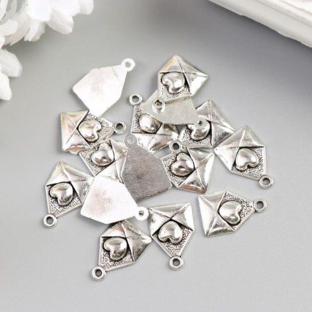 Decor for creativity Metal "Conversion with heart" silver 1.2x1.8 cm-2