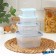 A set of food containers Ricco, 4 pcs: 230 ml, 500 ml, 900 ml, 1.55 l, square, assorted color