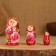 The nesting doll 3 puppet "Tanya" roses, with God's cow, 11cm, manual painting.