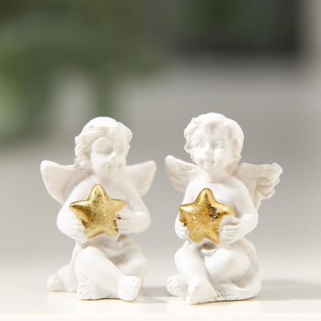 Polystone souvenir "Snowthrough angel with a golden stars" mix 2.4x1.2x0.9 cm