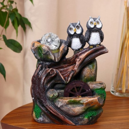 Two owls at the stone 20.5x27 cm (with backlight)