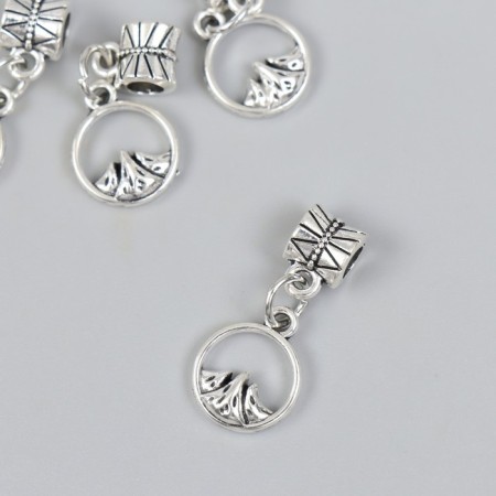 Bale with a suspension metal for the creativity of "mountain" silver 2.4x1.2 cm