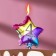 Candle in the cake "Air Ball. Star", number "4", 5.5 cm, multi -colored