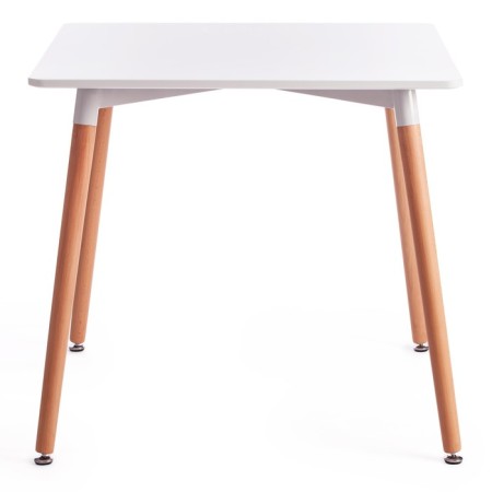 John table (Mod, T1003) MDF/tree, white/natural 80x80x75cm-2
