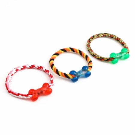 Toy training cable "Circle with a bone", up to 100 g, mix of flowers-4