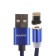Cable MaxVI MCM -01L, Lightning - USB, 2 A, 1 m, magnetic, nylon, backlight, blue