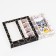 Box for 8 sweets + chocolate, with a window, geometry, black and white, 17.7 x 17.85 x 3.85 cm