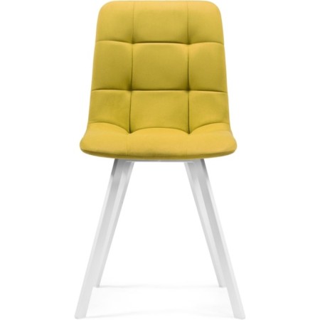 Stool on a metal frame chilli metal/velor, white/yellow 43.5x50x87.5 cm-1