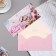 Money envelope "Happy Your Wedding Day!" glitter, pink flower, rings, 8.5x17 cm
