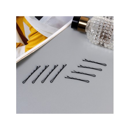 Invisible hair "Ariel", set 10 pcs., 6 cm, black-1