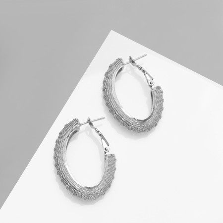 Earrings Metal "Bohemia" sunrise mini, color silver
