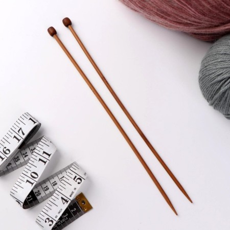 Knitting needles, straight lines, d = 4 mm, 25 cm, 2 pcs-1