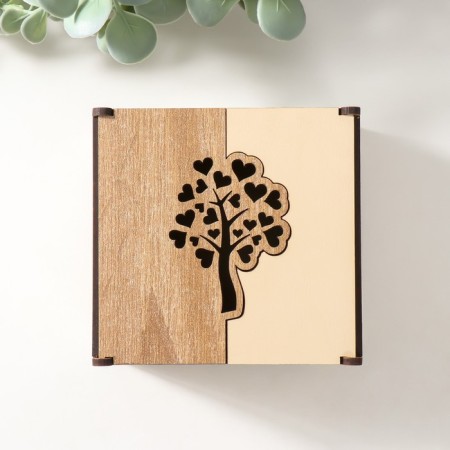 Combined box "Wood with hearts" 10.5x10x7 cm-2
